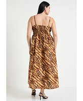 June + Vie Plus Bow-Detailed Midi Dress