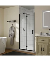 Zachvo Pivot Frameless Shower Door with Clear Glass for Bathroom