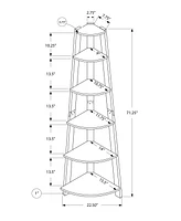Wooden 5-Tier Corner Bookshelf – Space-Efficient Display Stand for Home or Office