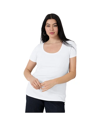 June + Vie Plus Ribbed Scoopneck Top