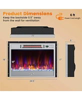23-inch Infrared Quartz Electric Fireplace Insert with Remote Control
