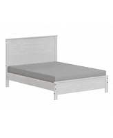 White Solid Wood Full Double Bed Frame