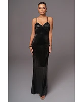 Jluxlabel Women's Surreal Satin Maxi Dress