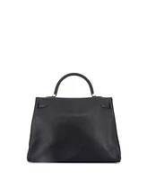 Pre-Owned Hermes Kelly 35 Handbag Black Gulliver with Gold Hardware