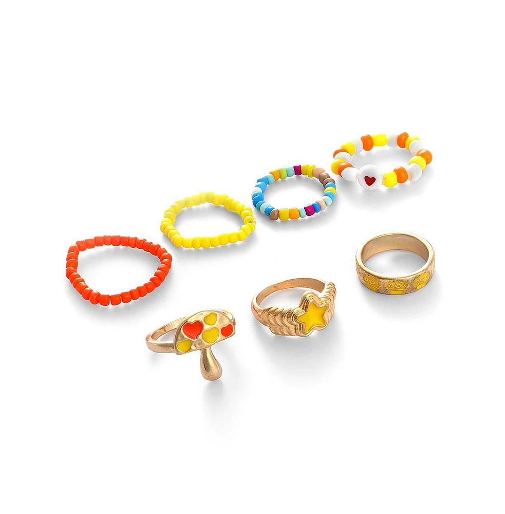 Sohi Women's Beaded Multi-Layer Ring