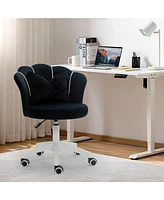 Dyhome Modern Velvet Task Chair 360 Swivel Adjustable Height Office