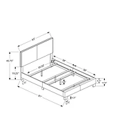 Solid Wood Twin Upholstered Faux Leather Bed Frame