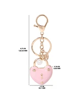 Juicy Couture Heart Lock Keychain – Chic Pink & Gold Fashion Accessory
