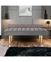 Upholstered Velvet Bench – Modern Accent Seating with Plush Cushion for Bedroom or Entryway