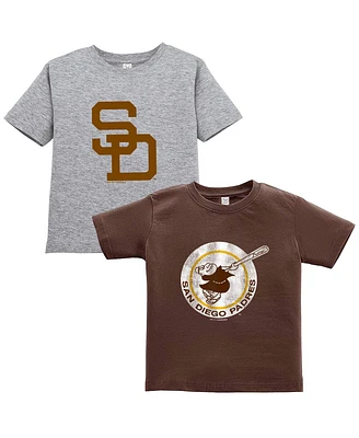 Soft As A Grape Toddler 2-Pack Brown/Gray San Diego Padres Cooperstown Collection T-Shirt Set