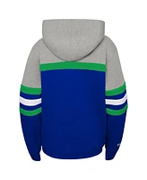 Mitchell & Ness Big Boys and Girls Blue/Heather Gray Minnesota Timberwolves Hardwood Classics Head Coach Pullover Hoodie