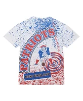Mitchell & Ness Men's White New England Patriots Big Tall Allover Print T-Shirt