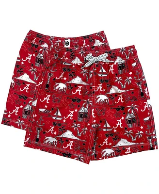Wes & Willy Big Boys and Girls Crimson Alabama Tide Luau Swimsuit