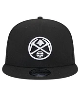 New Era Men's Black Denver Nuggets 9FIFTY Snapback Trucker Hat