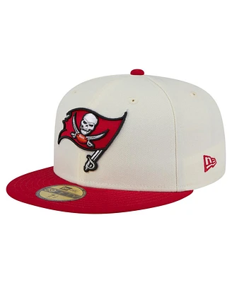New Era Men's White/Red Tampa Bay Buccaneers Main 59FIFTY Fitted Hat