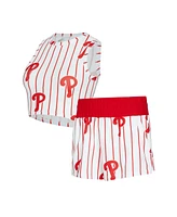 Concepts Sport Women's White Philadelphia Phillies Pinstripe Record Tank and Short Set