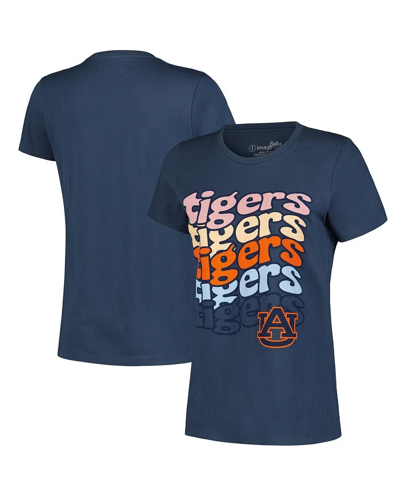 Image One Women's Navy Auburn Tigers Repeat Slogan Boyfriend T-Shirt