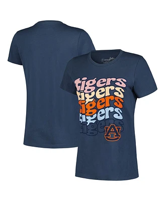 Image One Women's Navy Auburn Tigers Repeat Slogan Boyfriend T-Shirt