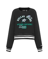 Pro Standard Women's Black Dallas Stars Area Code Cropped Pullover Sweatshirt
