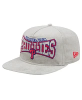 New Era Men's Gray Philadelphia Phillies Corduroy Golfer Snapback Hat