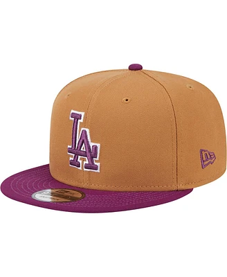 New Era Men's Brown/Purple Los Angeles Dodgers Color Pack Two-Tone 9FIFTY Snapback Hat