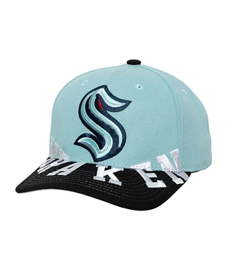 Mitchell & Ness Men's Light Blue/Black Seattle Kraken Underarch Two-Tone Pro Crown Snapback Hat