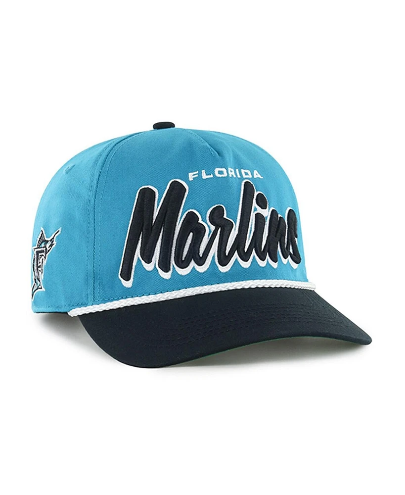 '47 Brand Men's Teal Miami Marlins Drop Shadow Rope Hitch Adjustable Hat