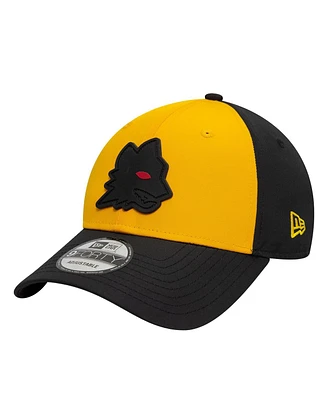 New Era Men's Gold/Black As Roma Rubber Wolf Adjustable 9FORTY Hat