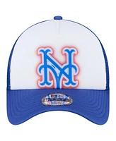 New Era Toddler White/Royal New York Mets Painted A-Frame 9FORTY Trucker Adjustable Hat