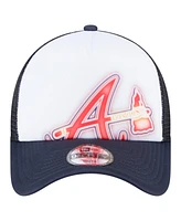 New Era Toddler White/Navy Atlanta Braves Painted A-Frame 9FORTY Trucker Adjustable Hat
