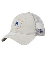 New Era Women's Light Beige Los Angeles Dodgers Square Stitch 9TWENTY Adjustable Hat