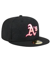 New Era Men's Black Athletics Tonal Koi 59FIFTY Fitted Hat