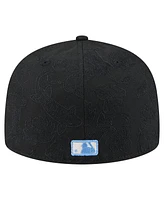 New Era Men's Black Chicago Cubs Tonal Koi 59FIFTY Fitted Hat