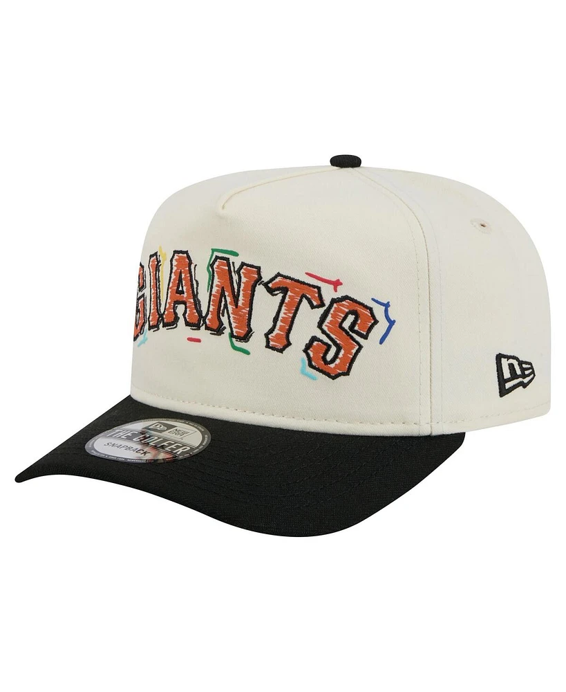 New Era Men's White San Francisco Giants Team Scribble Golfer Adjustable Hat