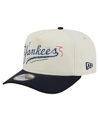 New Era Men's White New York Yankees Team Scribble Golfer Adjustable Hat