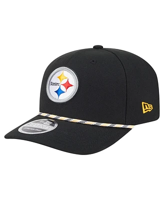 New Era Men's Black Pittsburgh Steelers Gameday Multi Rope 9SEVENTY Stretch-Snap Hat