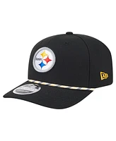 New Era Men's Black Pittsburgh Steelers Gameday Multi Rope 9SEVENTY Stretch-Snap Hat