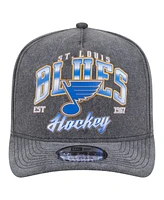 New Era Men's Charcoal St. Louis Blues Throwback Washed A-Frame Pre-Curved 9FIFTY Snapback Hat