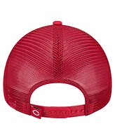 New Era Men's White/Red Cincinnati Reds Distressed 9FORTY A-Frame Adjustable Trucker Hat
