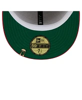 New Era Men's Cream/Red Cincinnati Reds Two-Tone Corduroy 59FIFTY Fitted Hat