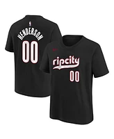 Nike Big Boys and Girls Scoot Henderson Black Portland Trail Blazers 2024/25 City Edition Name Number T-Shirt