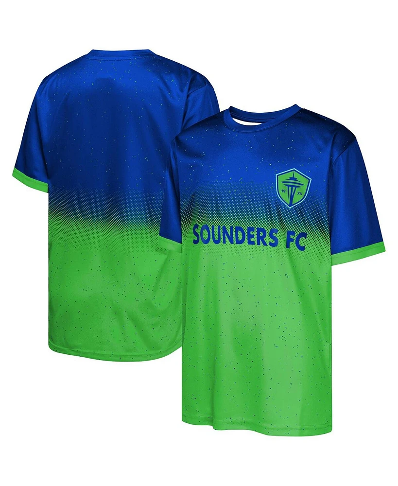 Outerstuff Big Boys and Girls Blue Seattle Sounders Fc Stalwart Defender T-Shirt