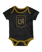 Outerstuff Newborn Black/Heather Gray/Gold Lafc Loyal Buddies Bodysuit 3-Pack