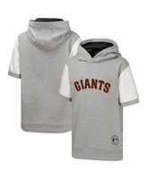 Outerstuff Big Boys and Girls Heather Gray San Francisco Giants Line Up Short Sleeve Pullover Hoodie