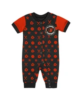 Outerstuff Newborn Black Baltimore Orioles Hard 90 Coveralls Shorts