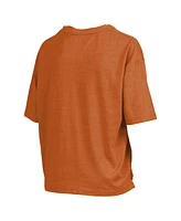 Pressbox Women's Texas Longhorns Nelson Arch Over Logo Waist Length Oversized Slub T-Shirt