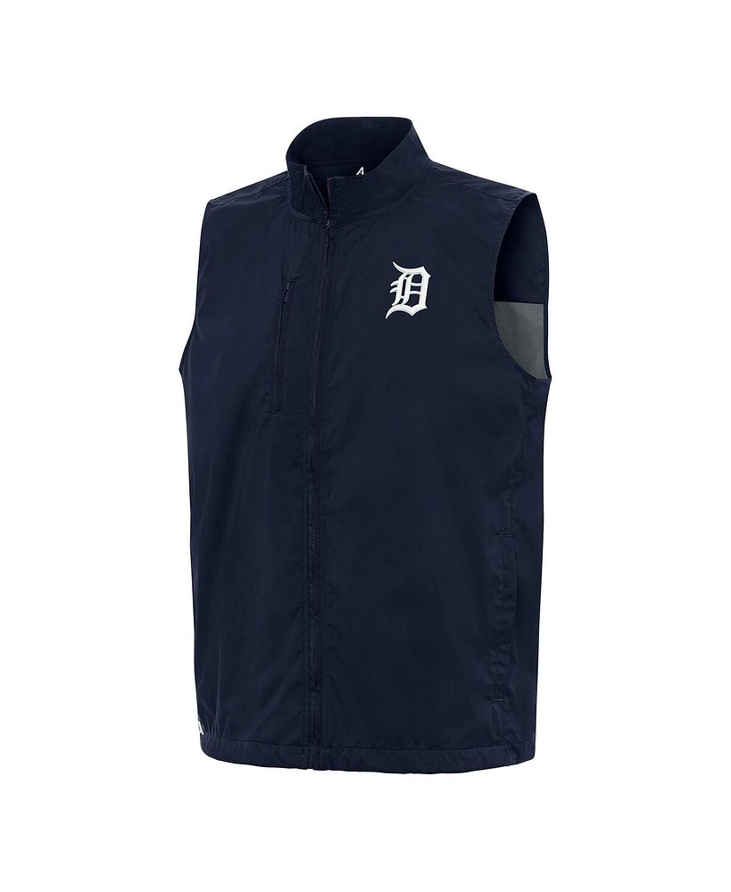 Antigua Men's Navy Detroit Tigers Brisk Full-Zip Vest
