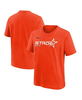 Nike Big Boys and Girls Orange Houston Astros 2025 City Connect Wordmark T-Shirt