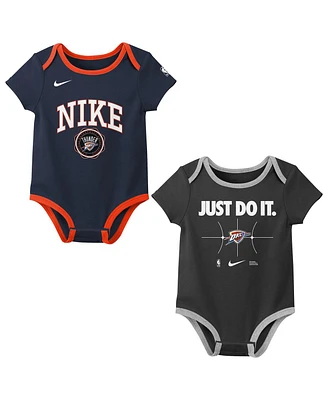 Nike Newborn Navy/Black Oklahoma City Thunder Just Do It Bodysuit Set 2-Pack