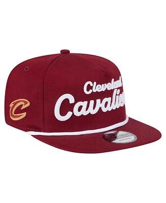 New Era Men's Wine Cleveland Cavaliers Team Text Golfer Snapback Hat